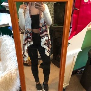 Asymmetrical tribal pattern cardigan